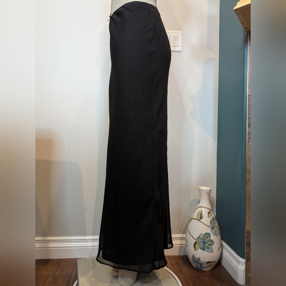 Anthropologie NIA Black sheer maxi skirt, lined with bow detail Size S - Picture 5 of 12